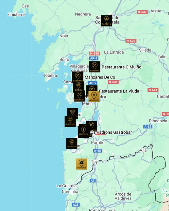 MAPA DE EXPERIENCIAS EN GALICIA . REALIZADO POR GUIA FURANCHIN